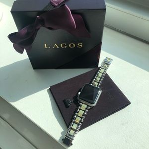 LAGOS Two-Tone Smart Caviar Apple Watch Bracelet